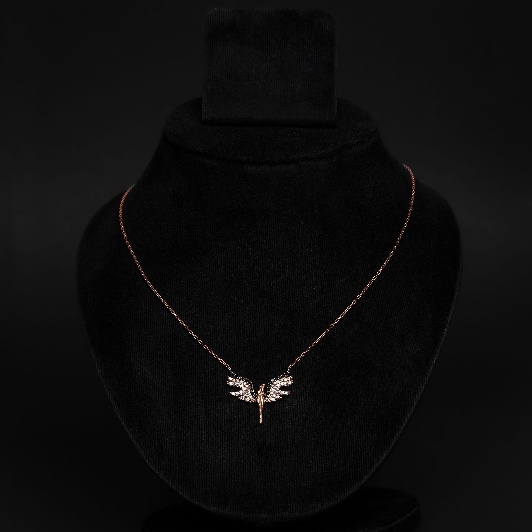 Rositaa Rose Gold Flying Wings Chain Pendant