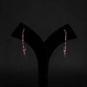 Rositaa Nine Purple Twist Stone Hoops