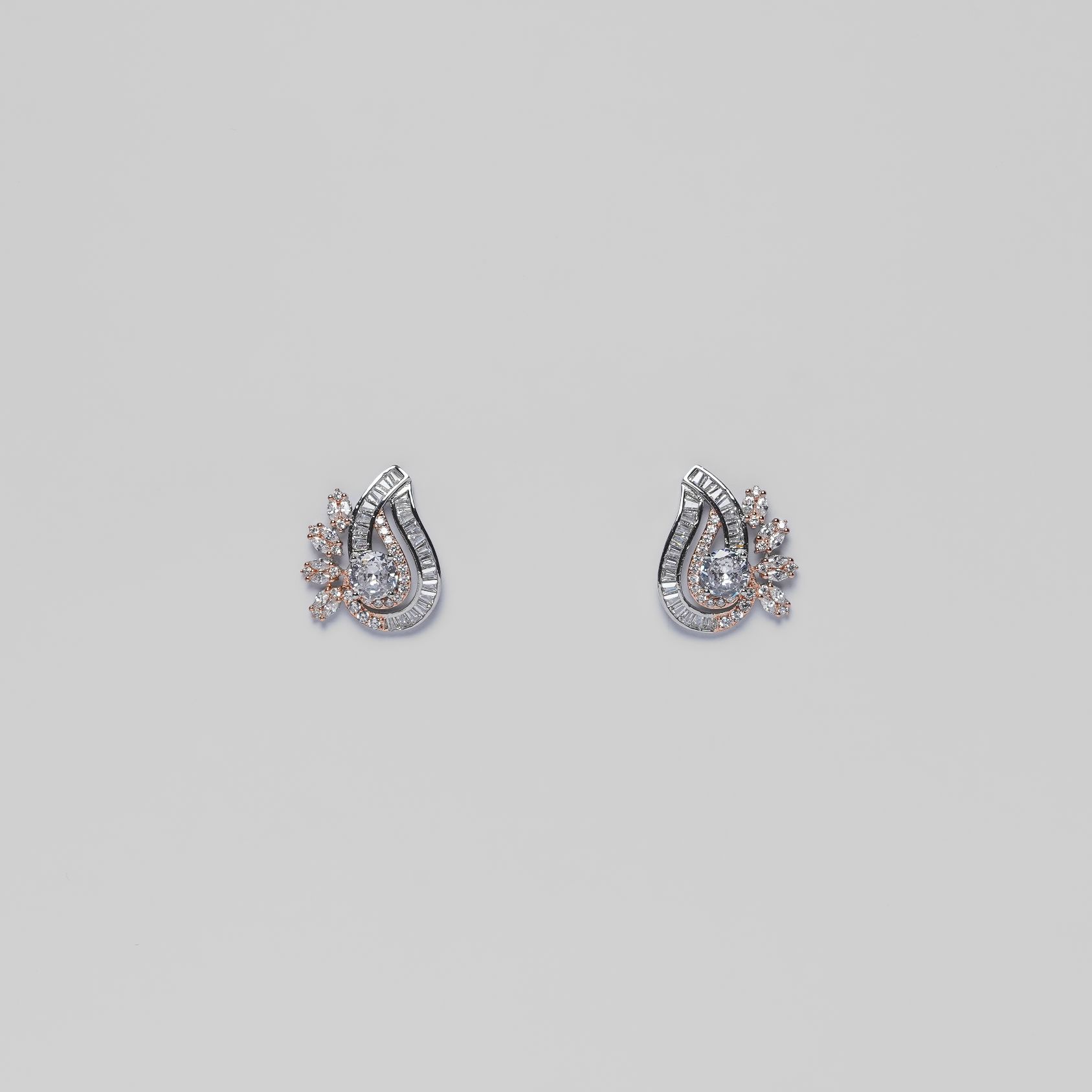 Rositaa Rose Gold Sliver Plated Stud Earring