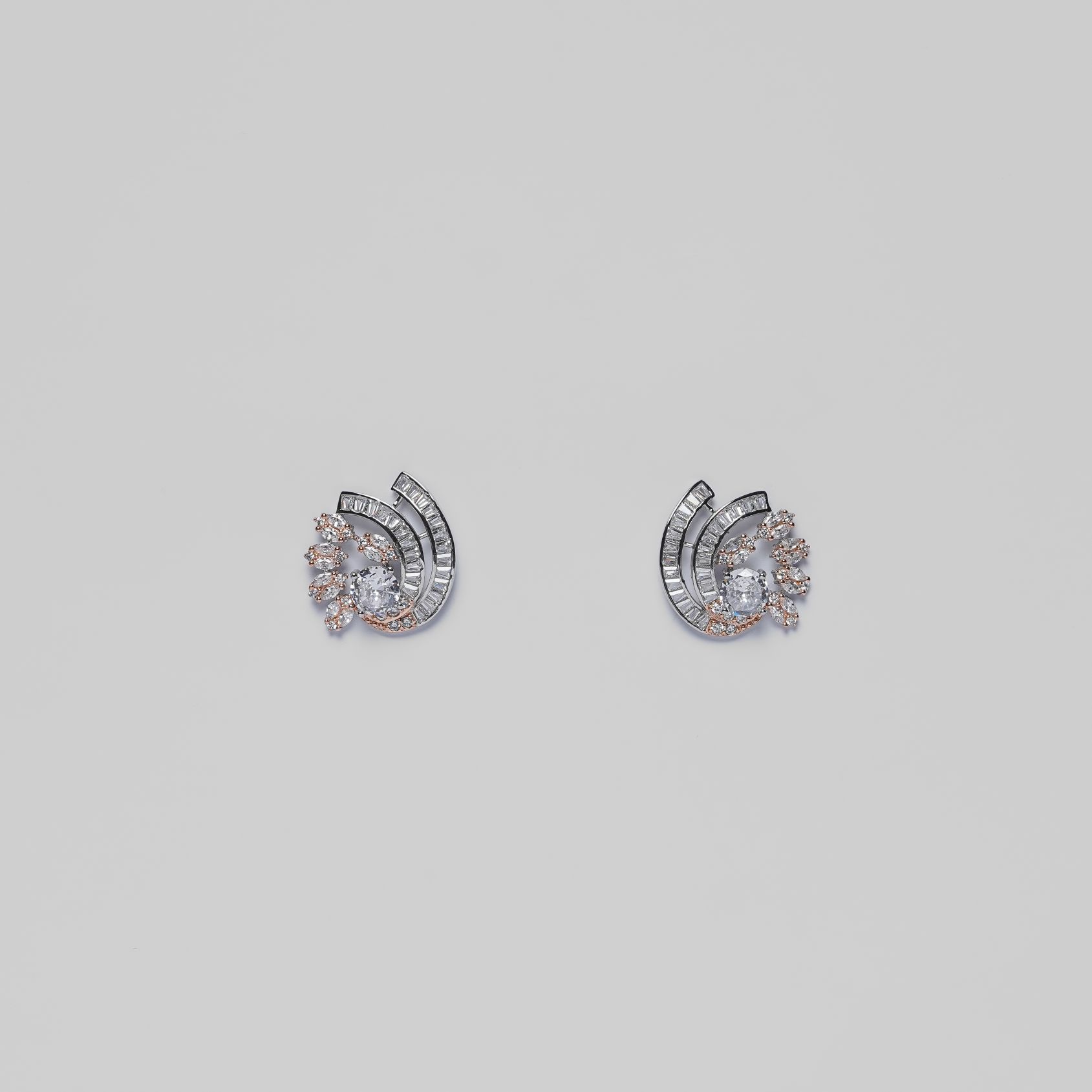 Rose Gold Sliver Plated Stud Earring