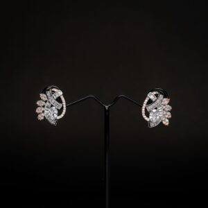 Rositaa Rose Gold & Silver Broach Diamond Earring