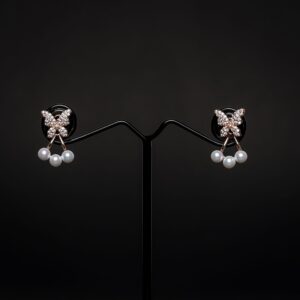 Rose Gold Butterfly Silver Plated Crystal Earring