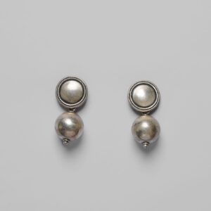 Tribal Silver Ball Earring