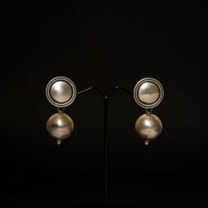 Tribal Silver Ball Earring