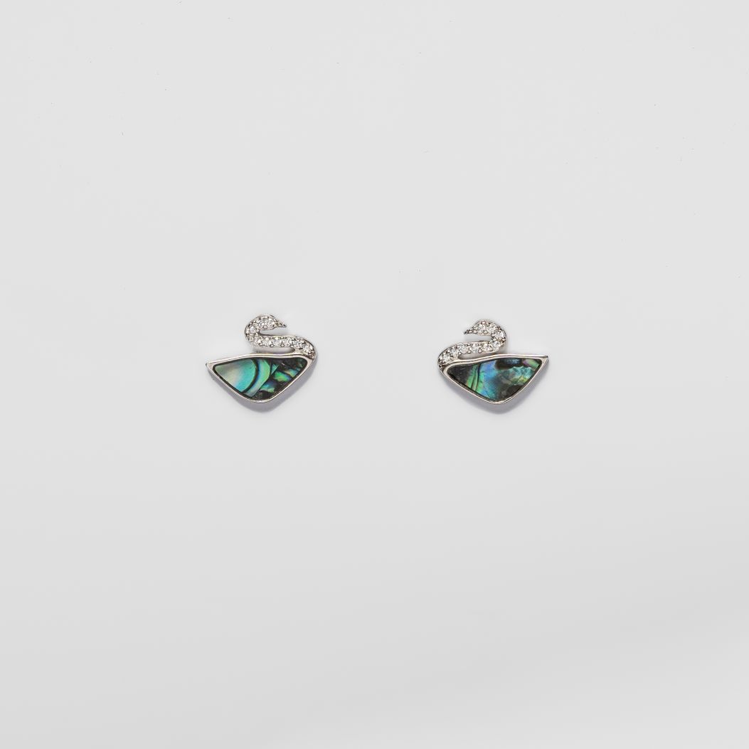 Beautiful Swan Bird Shine Earring