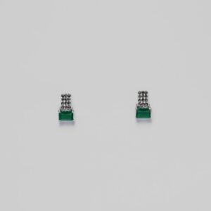 Rositaa Green Emerald Silver Earring
