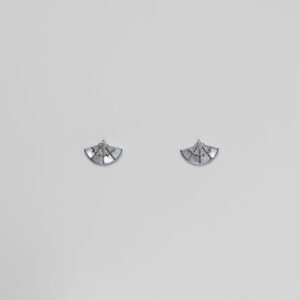Rositaa Silver Classic Fan Zircon Earring