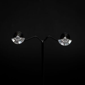 Rositaa Silver Classic Fan Zircon Earring