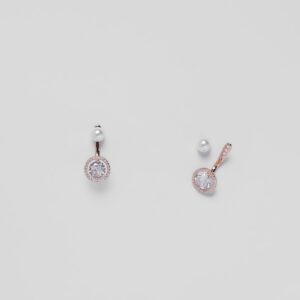 Rositaa Rose Gold Zircon Round Earring