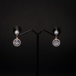Rositaa Rose Gold Zircon Round Earring