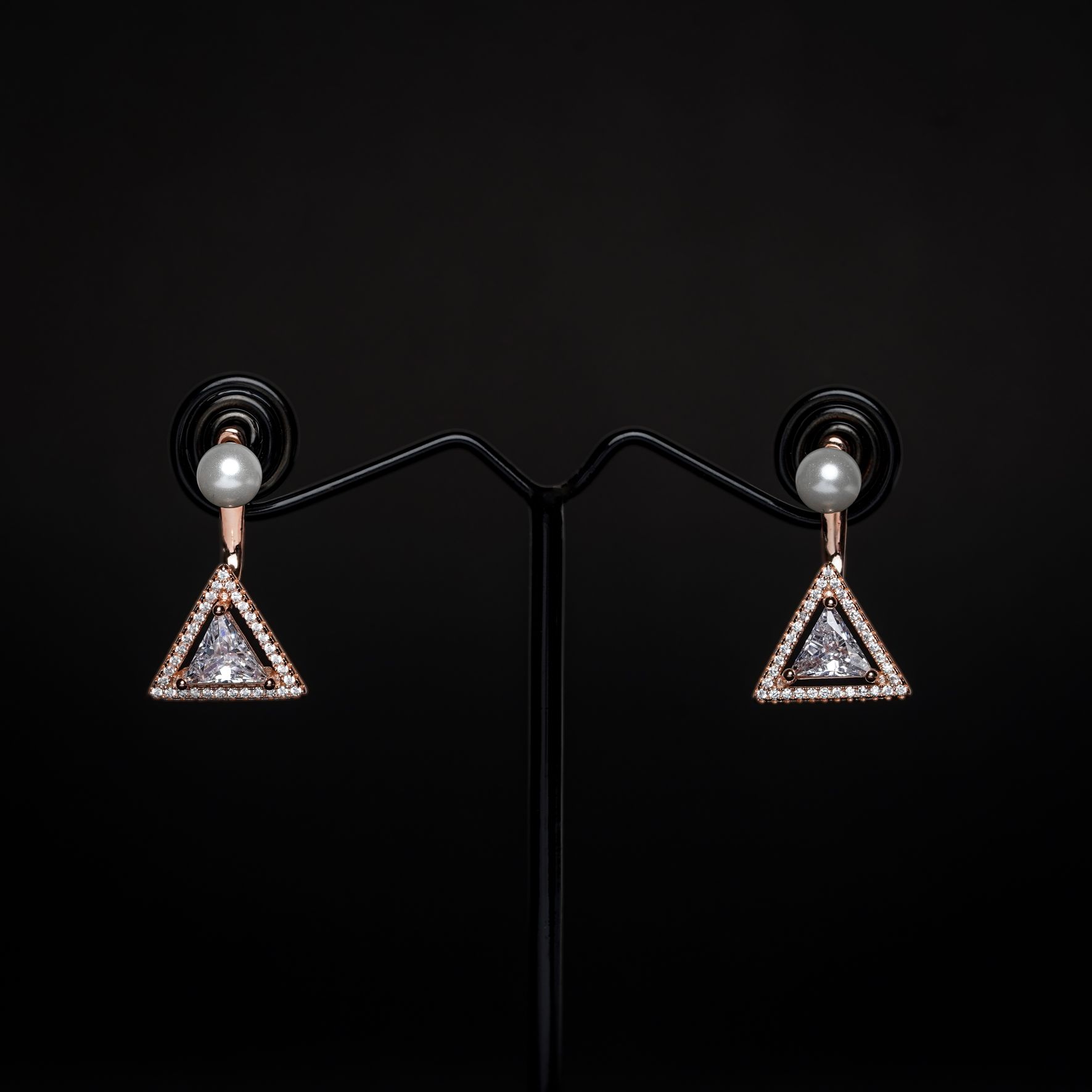 Rostiaa Rose Gold Adjustable Triangle Shape Earring