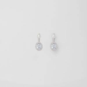 Rositaa Silver White Pearl & Stone Earring