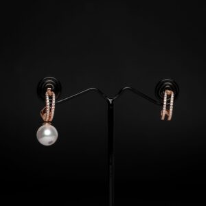 Rositaa Rose Gold Glam Pearl Earring