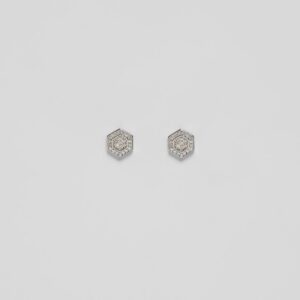Silver Hexagonal Drop Neckline With Studs