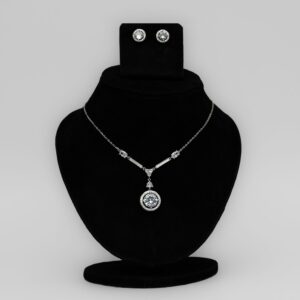Silver drizzle drop neckline with earrings