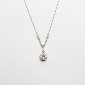 Silver drizzle drop neckline with earrings
