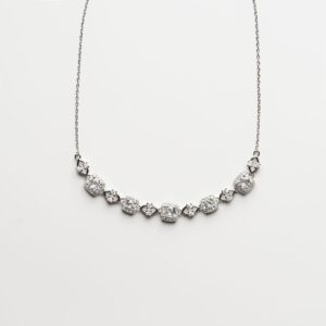 Silver elegant zircon neckline with earrings