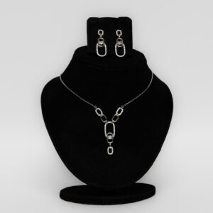 Silver Droplets With Link Chain