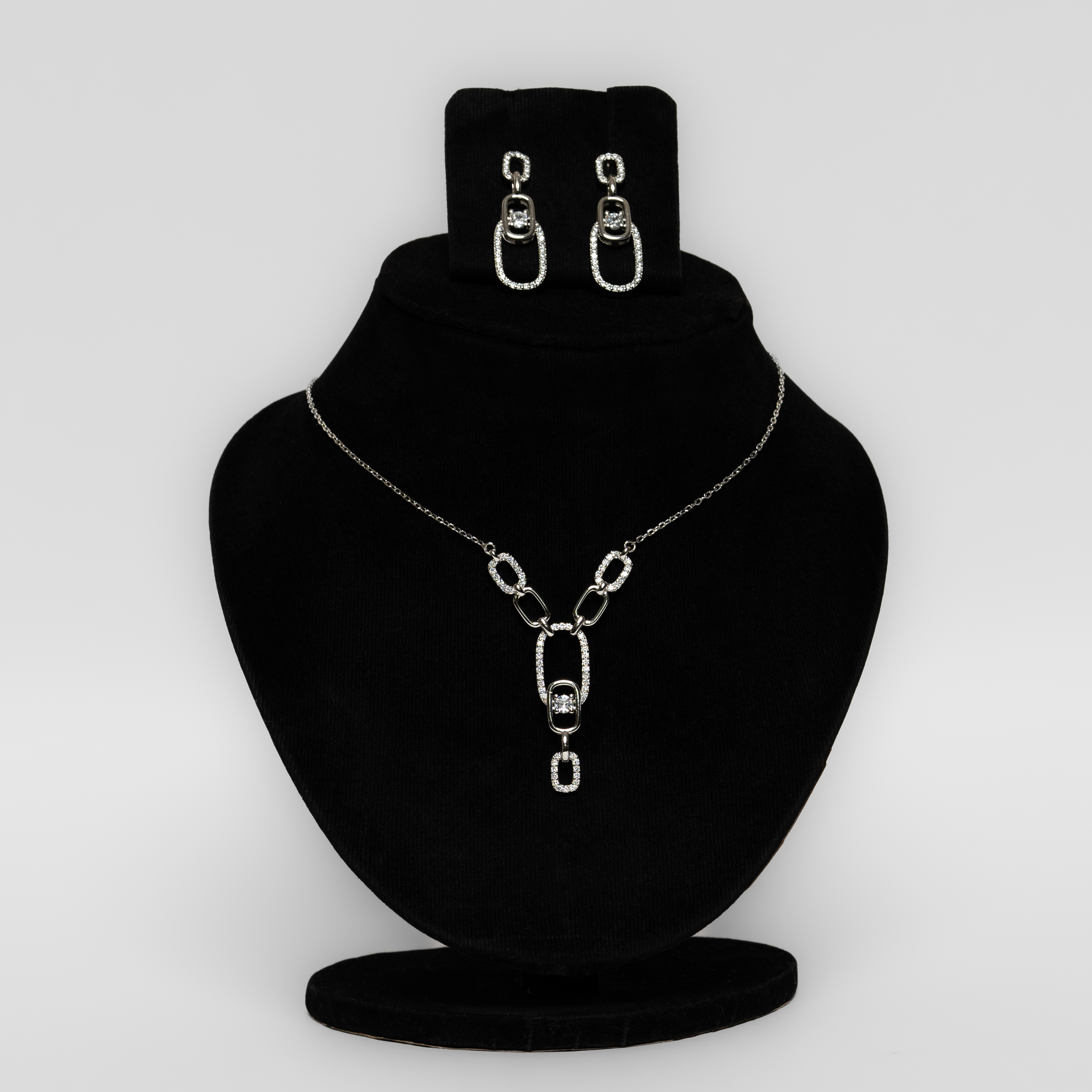 Silver Droplets With Link Chain - Image 3