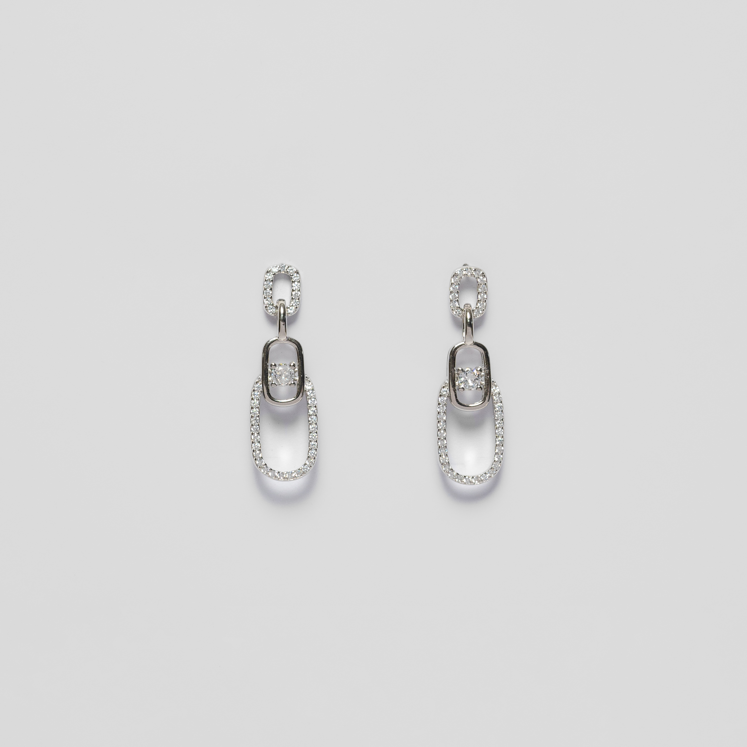 Silver Droplets With Link Chain - Image 2