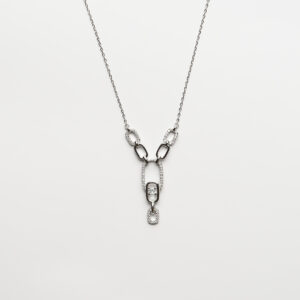 Silver Droplets With Link Chain