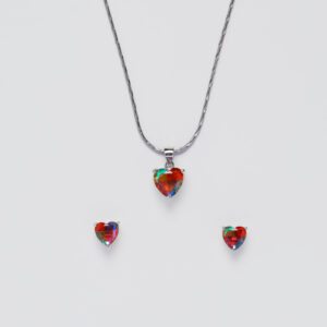 Seven Color Heart Pendant Set