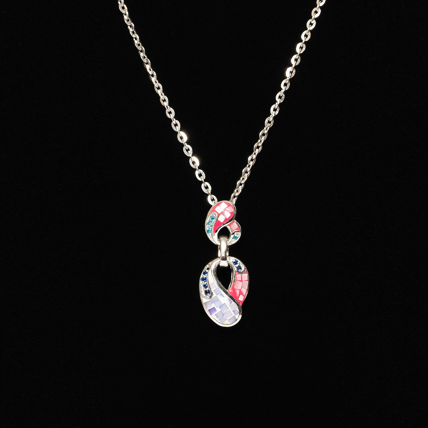 Rositaa Unique Peach & Grey Pendant Set