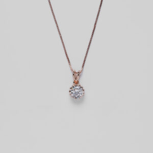 Solitaire Rose Gold Pendant Set.