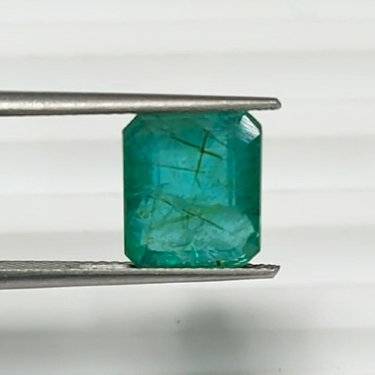 5.35ct square green emerald-panna
