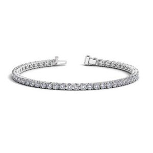 Round diamond tennis bracelet in 14k white gold
