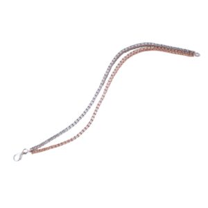 18k gold lab drown diamond double line bracelet