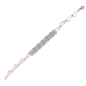18K Rose Gold Lab Grown Diamond Square Design Bracelet