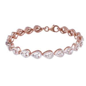18K Rose Gold Lab Grown Diamond Drop Shape Bracelet