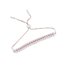 18K Gold Lab Grown Diamond Double Tone Bracelet