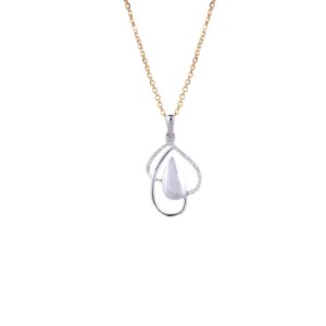 18K Gold Lab Grown Diamond Pear Shape Pendant Chain