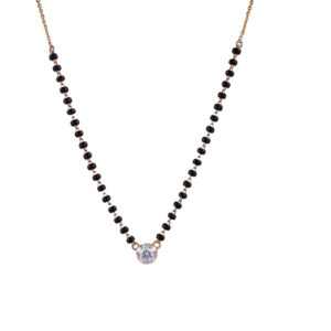 18K Gold Solitaire Diamond Mangalsutra