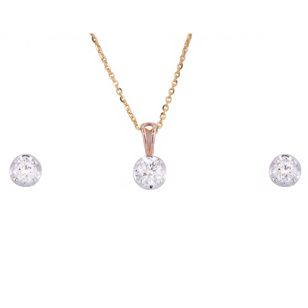 18k gold lab grown brilliant cut diamond pendant set