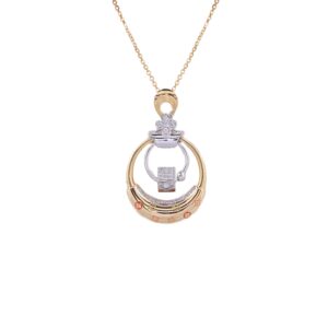 18K Gold Lab Grown Diamond Pendant Chain For Women