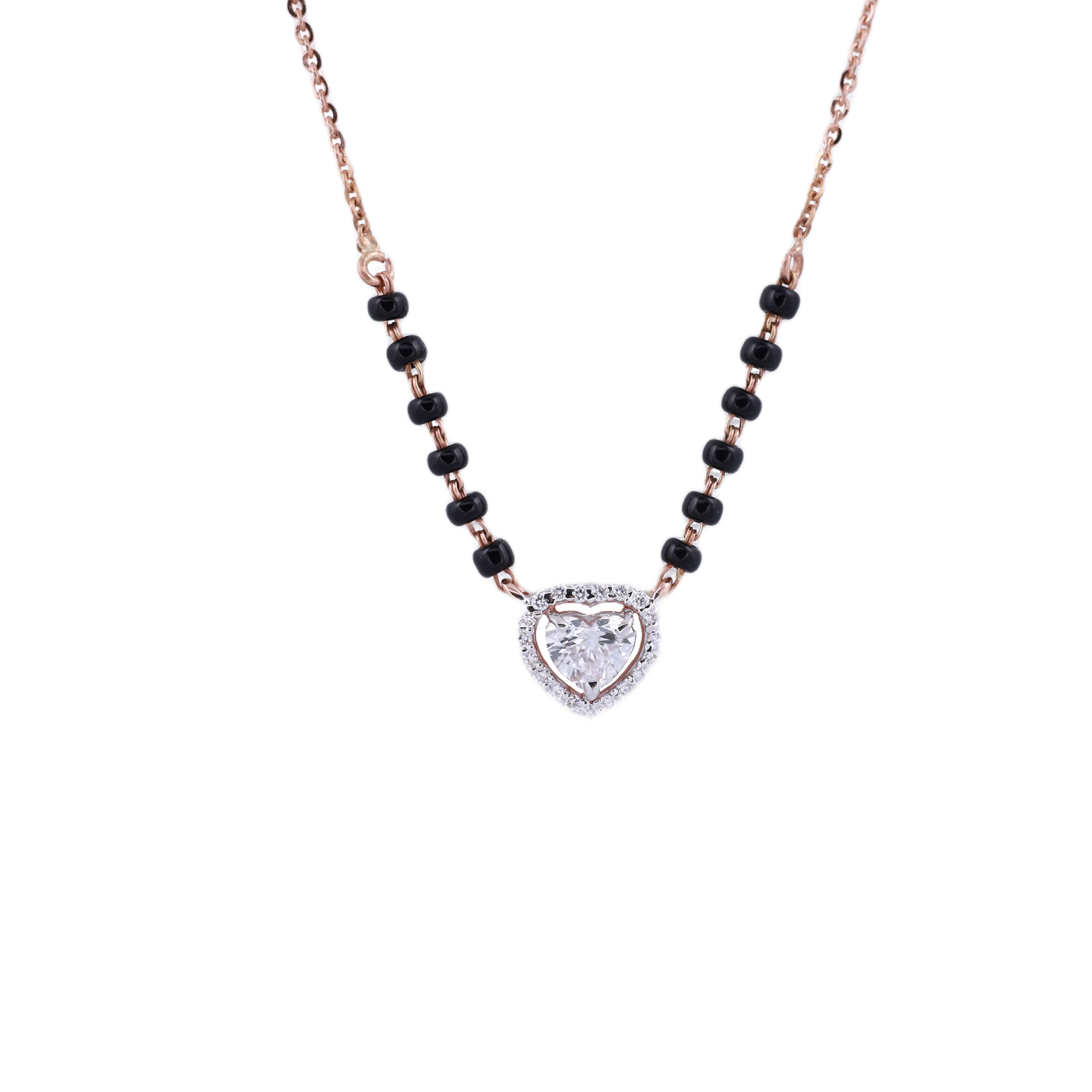 18k Gold Solitaire Heart Shape Mangalsutra