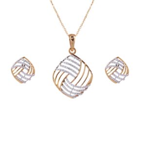 18K Gold Lab Grown Diamond Pendant Set For Women