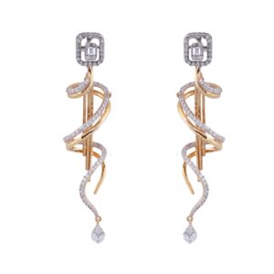 18Kt Gold Lab Grown Diamond Spiral Design Earring