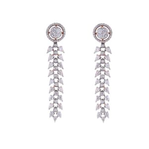 18K Gold Lab Grown Triangle Diamond Hanging Earring
