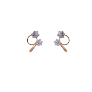 18K Gold Lab Grown Round Diamond Earrings