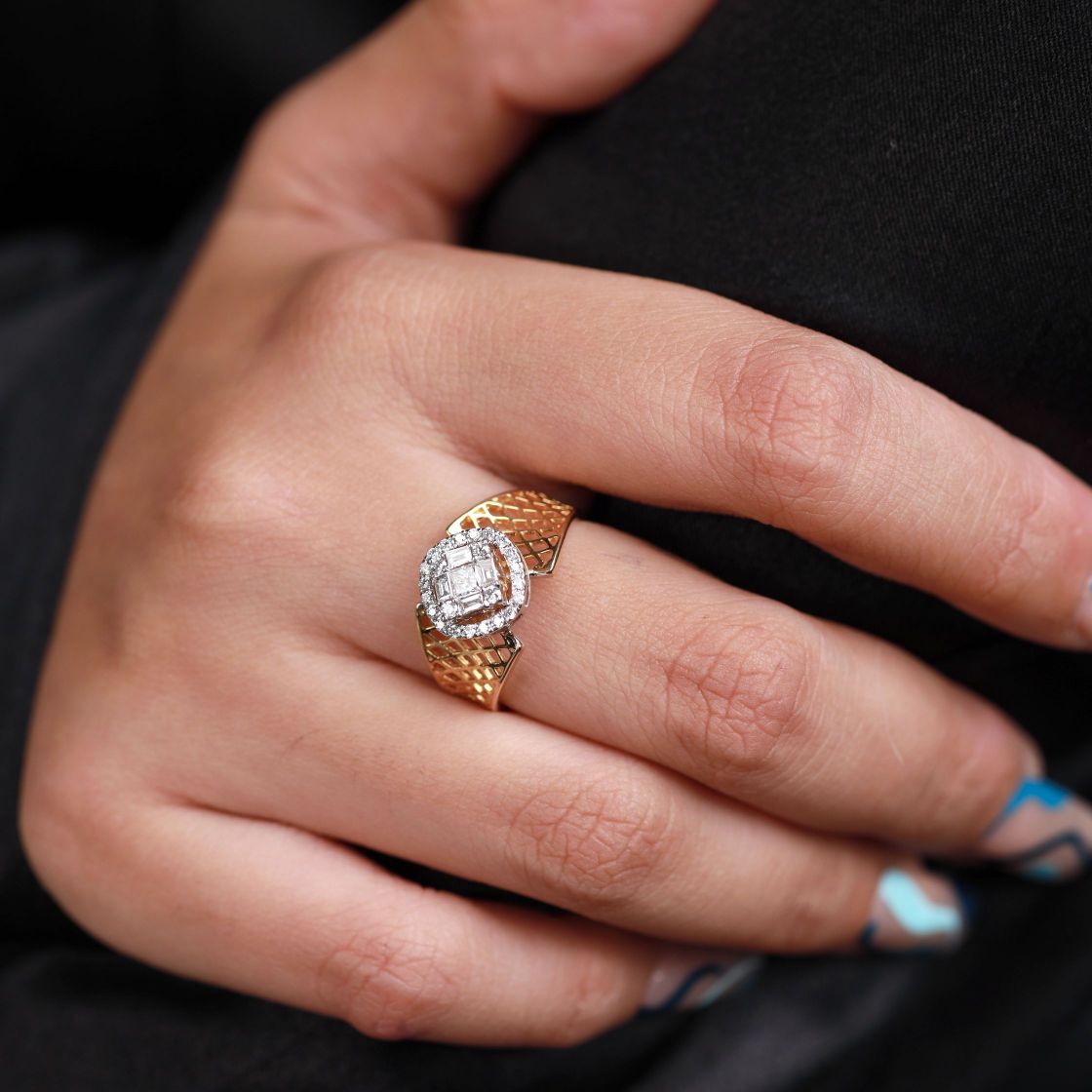 18k Rose Gold Lab Grown Round Diamond Ring for Women
