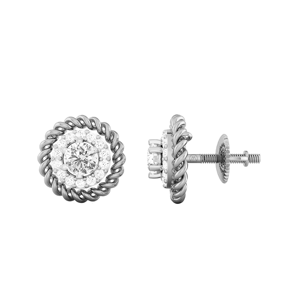 14K Gold Pretty Diamond Earring JER19