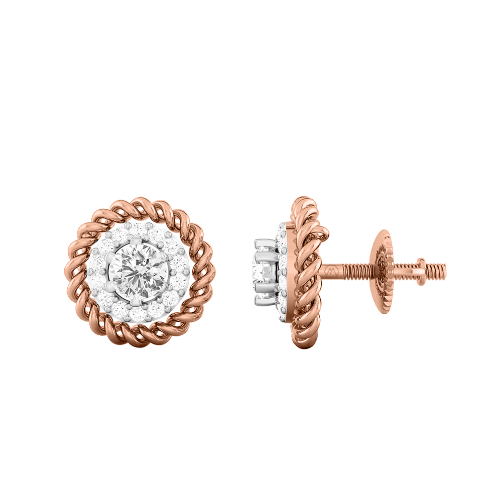 14K Gold Pretty Diamond Earring JER19
