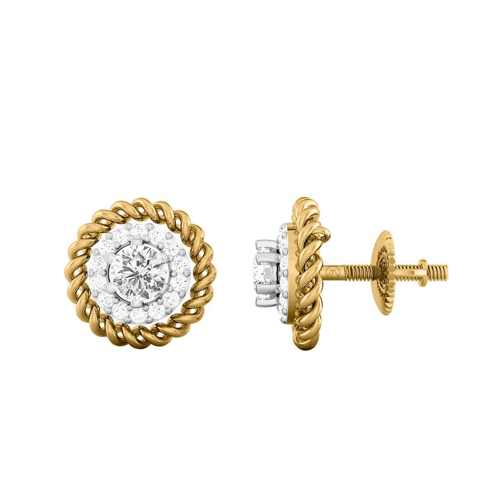 14K Gold Pretty Diamond Earring JER19