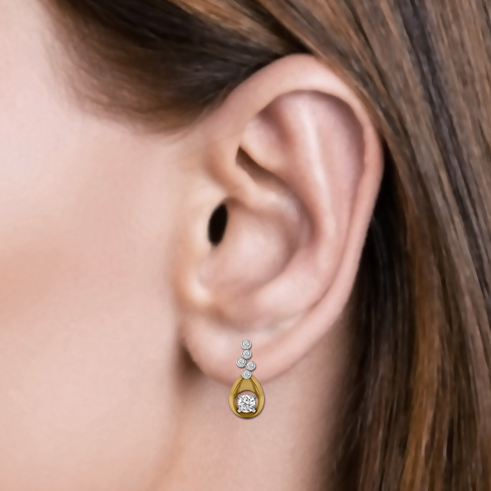 14K Gold Delicate Diamond Earring JER11