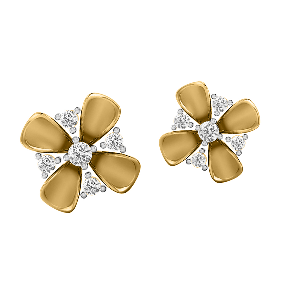 14K Gold Unique Diamond Earring JER9