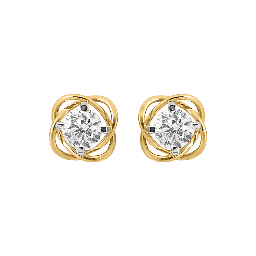 14K Gold Modern Diamond Earring JER4
